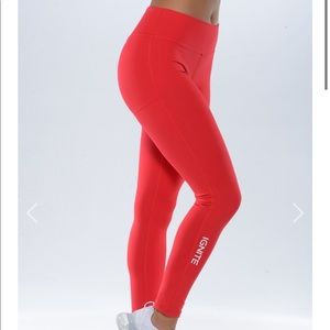 Ignite Red Yoga Workout Pants NWT